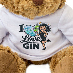 I LOVE GIN (LITTLE BLACK DRESS) - Teddy Bear - Cute Soft - Funny Gift Present
