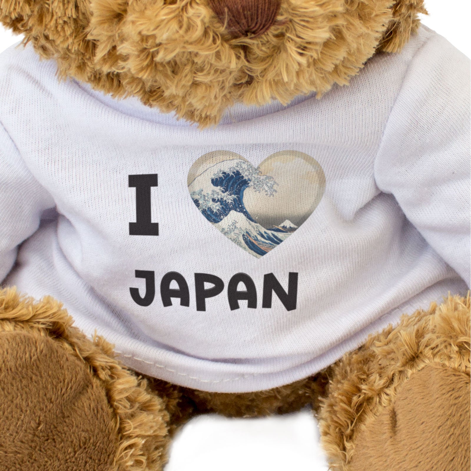 I LOVE JAPAN (GREAT WAVE OFF KANAGAWA) - Teddy Bear - Hokusai Art Gift Present