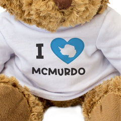 I LOVE MCMURDO (ANTARCTICA FLAG) - Teddy Bear - Cute Cuddly - Funny Gift Present