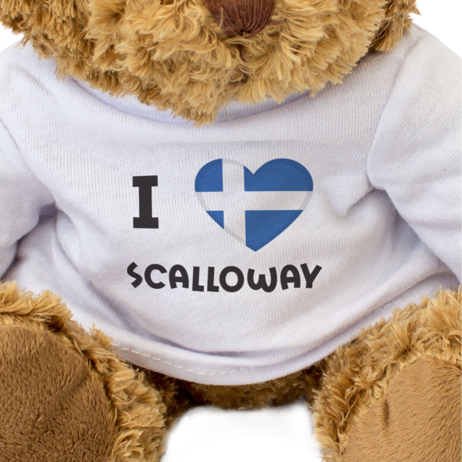I LOVE SCALLOWAY (SHETLAND FLAG) - Teddy Bear - Cute Cuddly - Gift Present