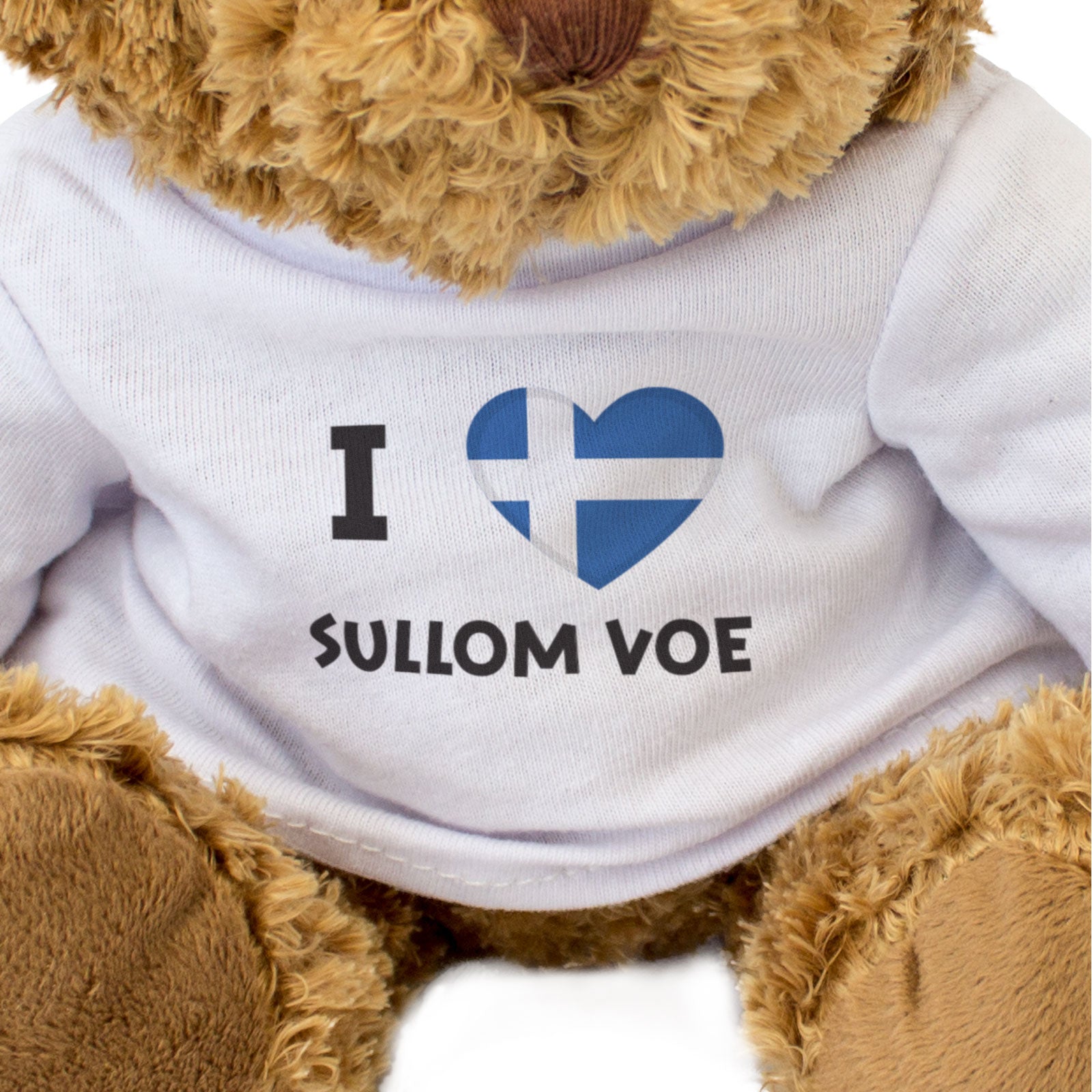 I LOVE SULLOM VOE (SHETLAND FLAG) - Teddy Bear - Cute Cuddly - Gift Present