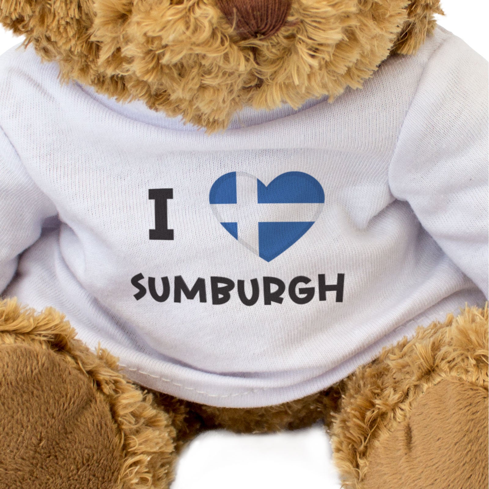 I LOVE SUMBURGH (SHETLAND FLAG) - Teddy Bear - Cute Cuddly - Gift Present