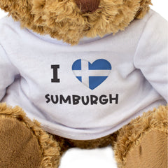 I LOVE SUMBURGH (SHETLAND FLAG) - Teddy Bear - Cute Cuddly - Gift Present