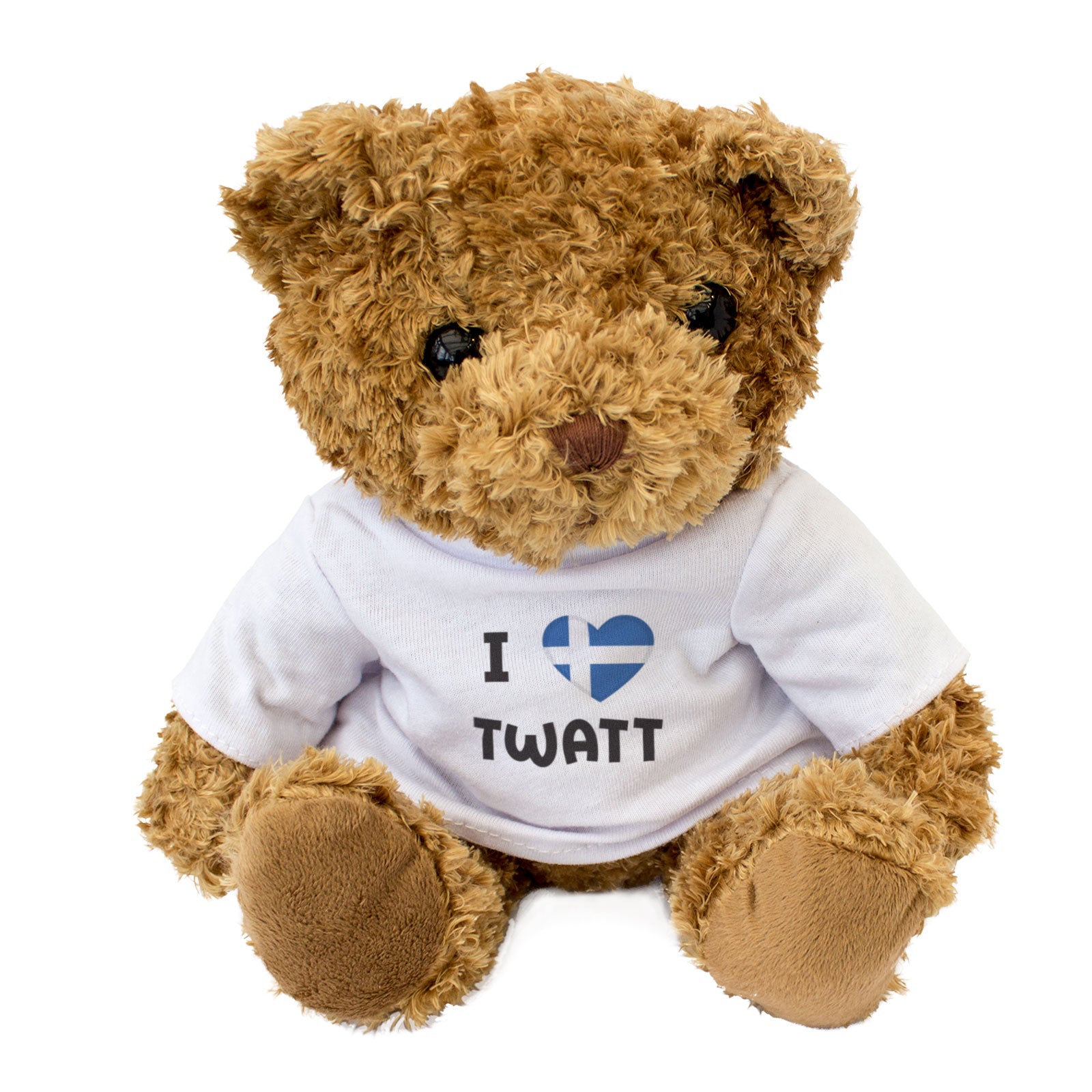 I LOVE TWATT (SHETLAND FLAG) - Teddy Bear - Cute Cuddly - Gift Present