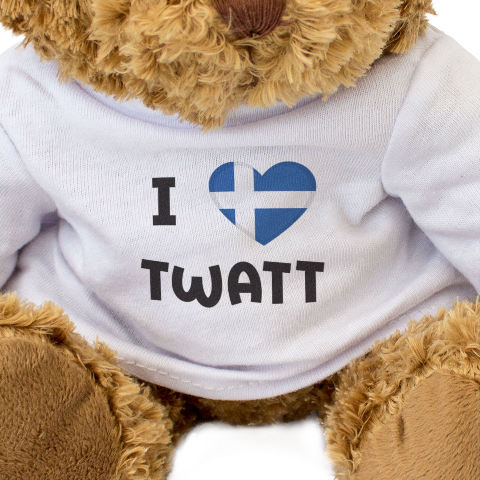 I LOVE TWATT (SHETLAND FLAG) - Teddy Bear - Cute Cuddly - Gift Present