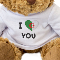 I LOVE YOU (ALGERIA FLAG) - Teddy Bear - Cute - Algerian Romantic Gift Present
