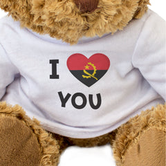 I LOVE YOU (ANGOLA FLAG) - Teddy Bear - Cute - Angolan Romantic Gift Present
