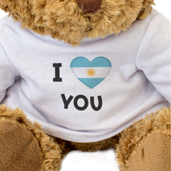 I LOVE YOU (ARGENTINA FLAG) - Teddy Bear - Romantic Argentinian Gift Present