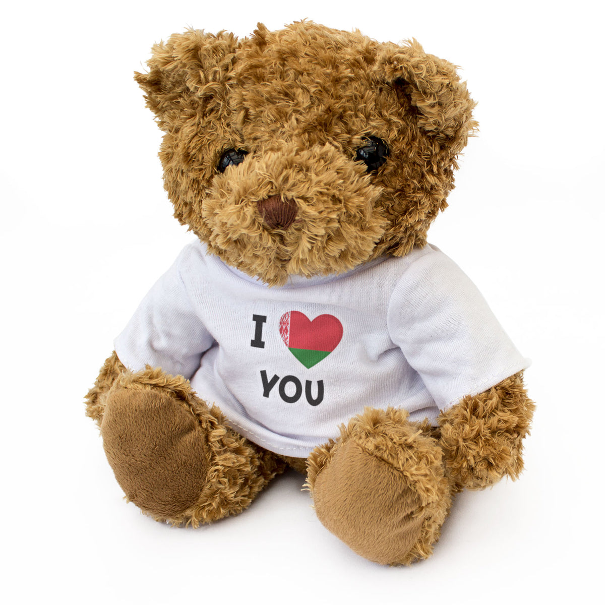 I LOVE YOU (BELARUSIAN FLAG) - Teddy Bear - Cute - Belarus Romantic Gift Present