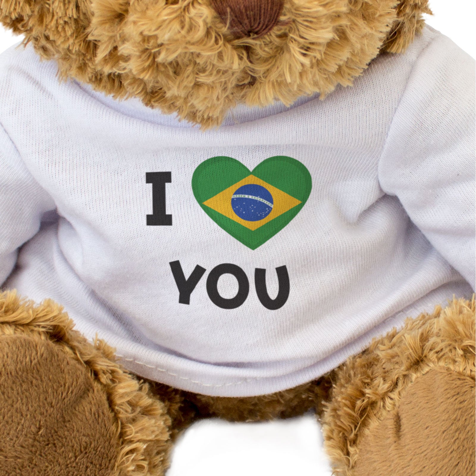 I LOVE YOU (BRAZIL FLAG) - Teddy Bear - Cute - Romantic Brazilian Gift Present