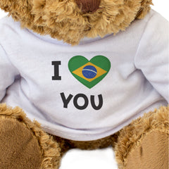 I LOVE YOU (BRAZIL FLAG) - Teddy Bear - Cute - Romantic Brazilian Gift Present