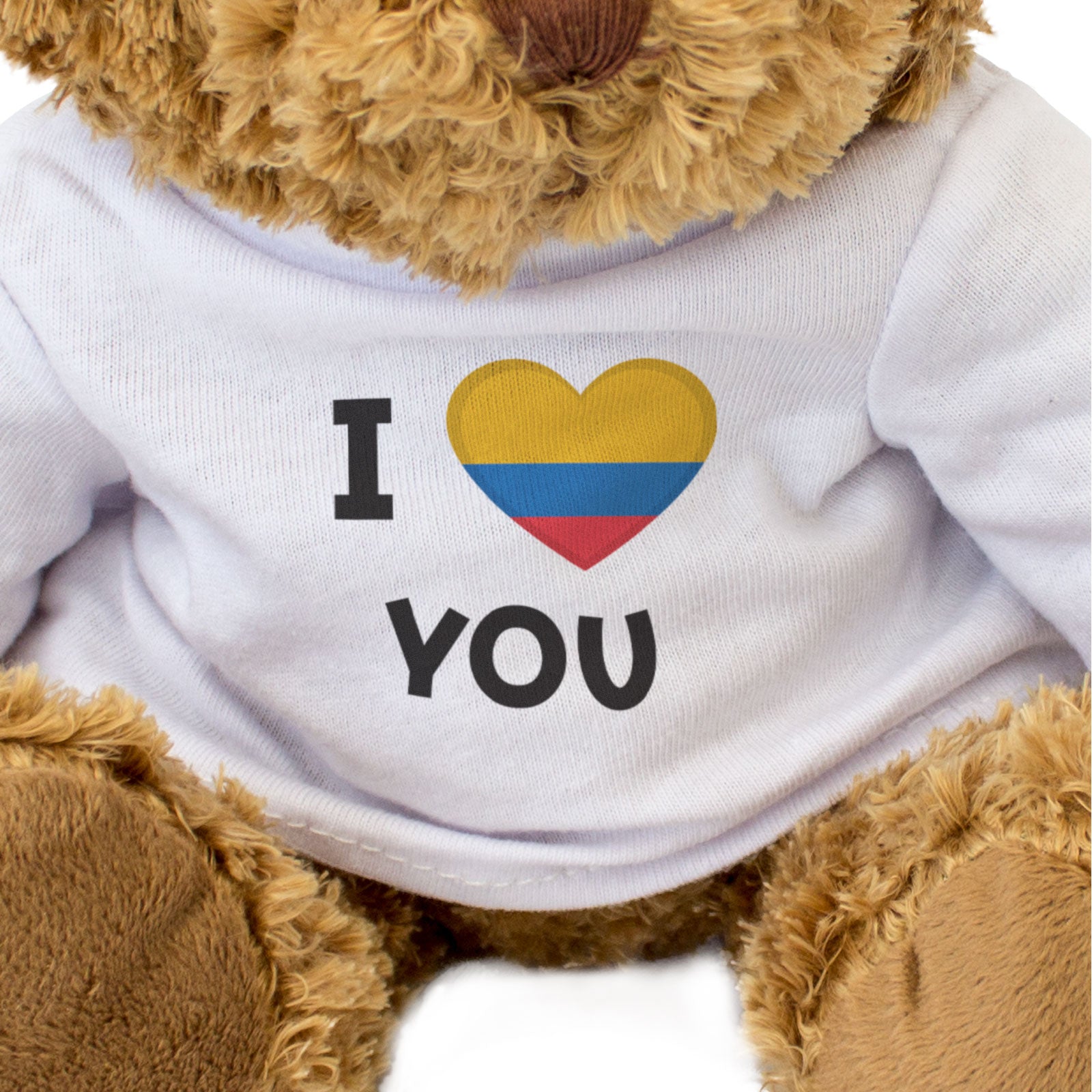 I LOVE YOU (COLOMBIA FLAG) - Teddy Bear - Cute - Romantic Colombian Gift Present