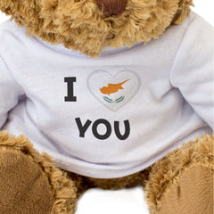 I LOVE YOU (CYPRIOT FLAG) - Teddy Bear - Cute - Cyprus Romantic Gift Present