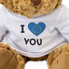 I LOVE YOU (EU FLAG) - Teddy Bear - Cute - Romantic European Union Gift Present