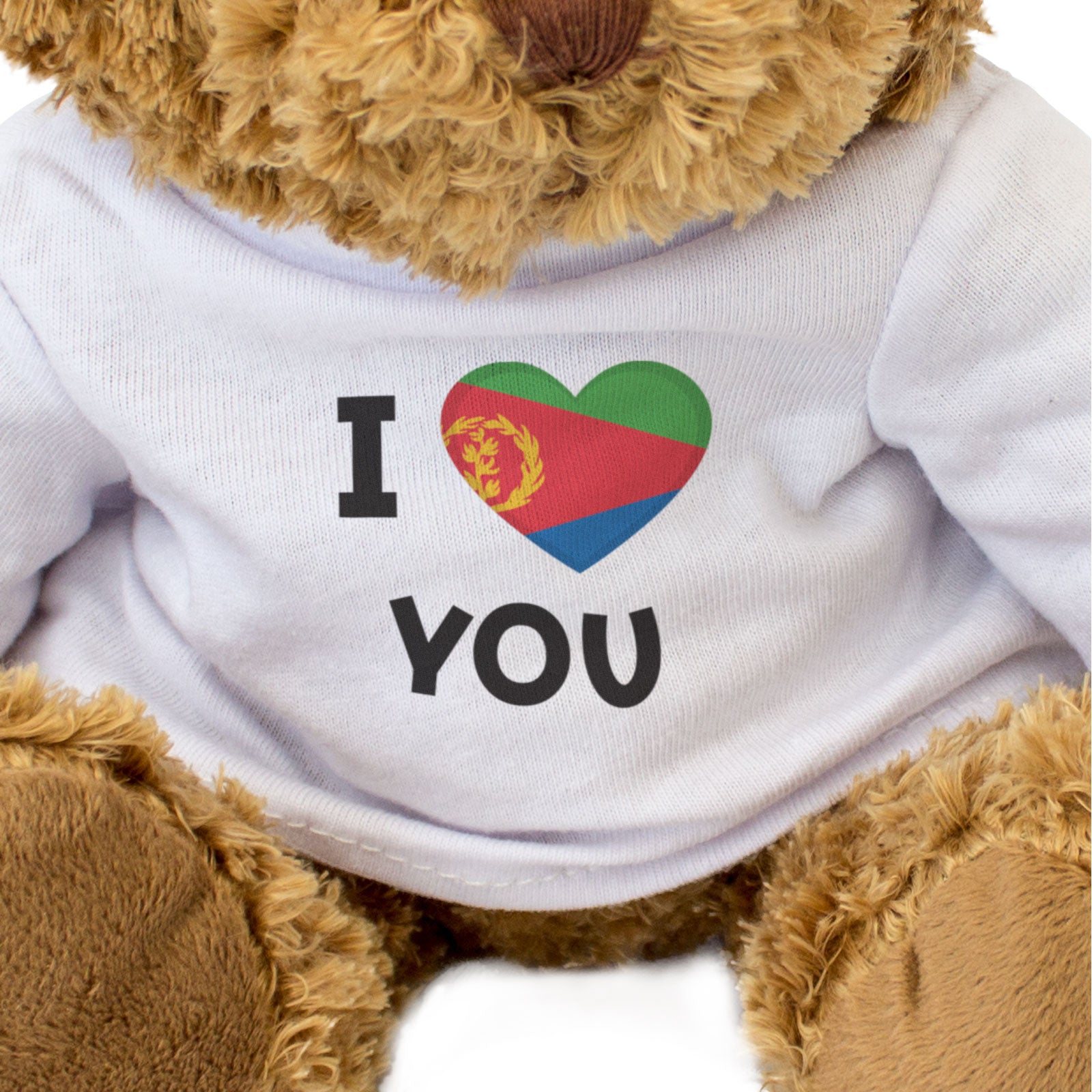 I LOVE YOU (ERITREA FLAG) - Teddy Bear - Cute - Eritrean Romantic Gift Present