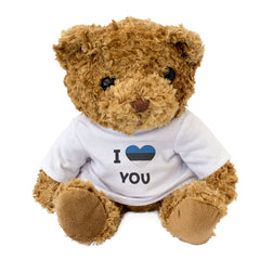 I LOVE YOU (ESTONIAN FLAG) - Teddy Bear - Cute - Romantic Estonia Gift Present