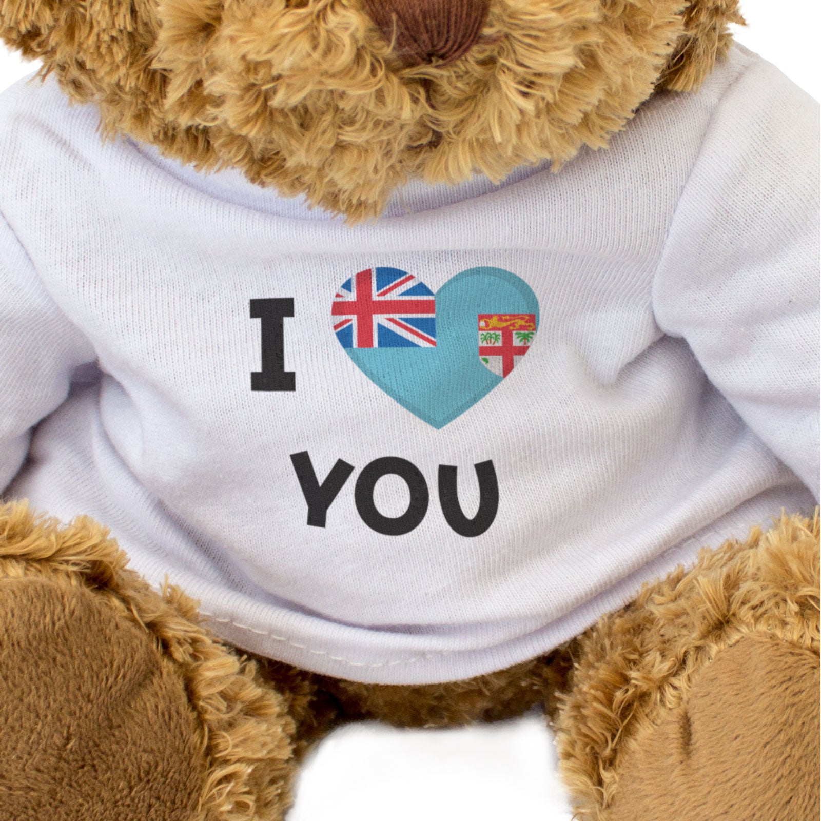 I LOVE YOU (FIJI FLAG) - Teddy Bear - Cute - Romantic Fijian Gift Present