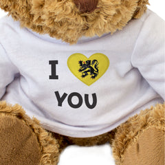 I LOVE YOU (FLANDERS FLAG) - Teddy Bear - Cute - Romantic Flemish Gift Present