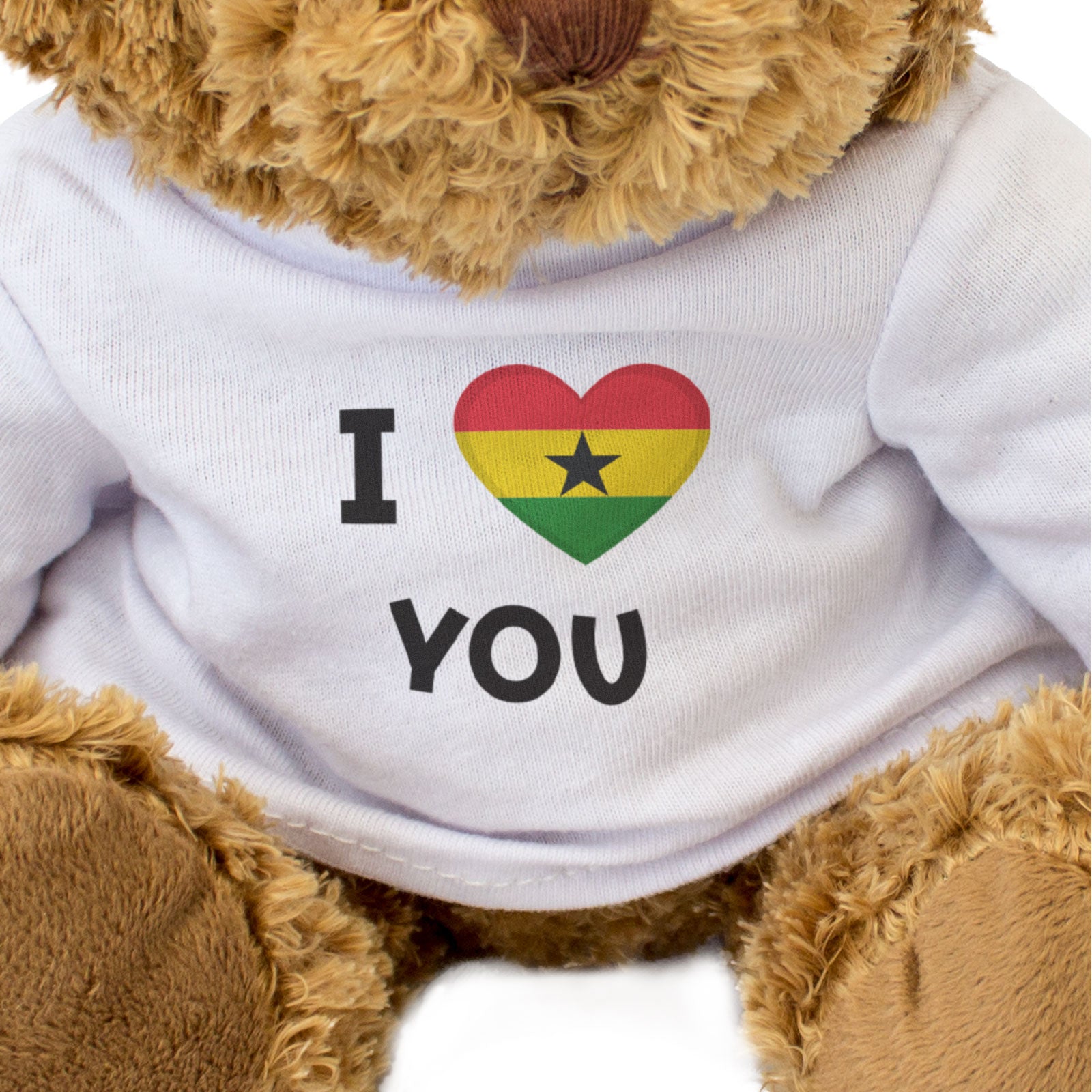 I LOVE YOU (GHANA FLAG) - Teddy Bear - Cute - Ghanaian Romantic Gift Present
