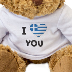 I LOVE YOU (GREEK FLAG) - Teddy Bear - Cute - Romantic Greece Gift Present