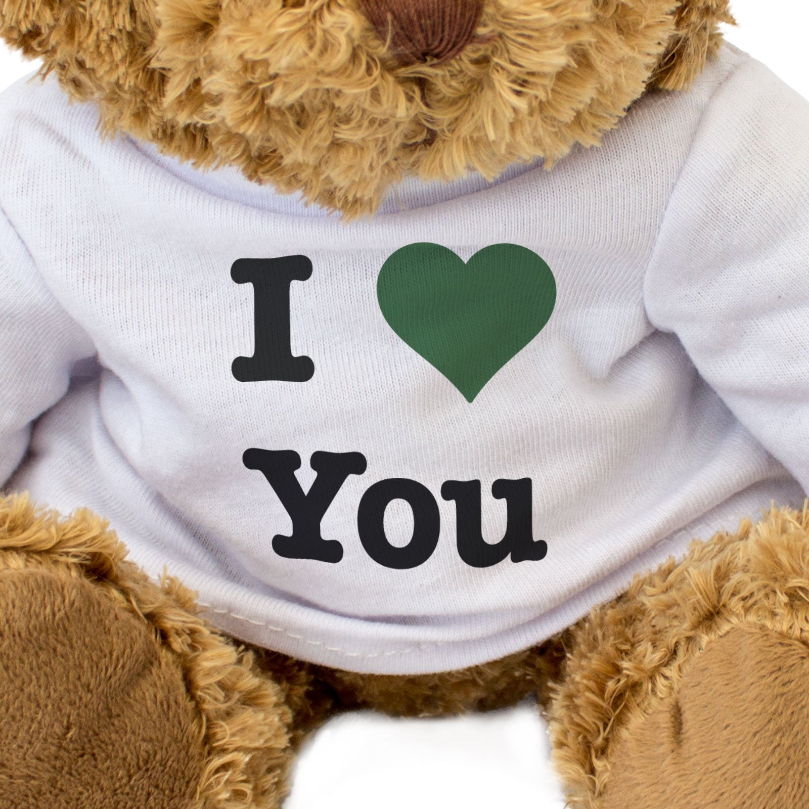 I LOVE YOU (GREEN HEART) - Teddy Bear - Romantic Valentine's Day Gift Present