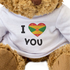 I LOVE YOU (GRENADA FLAG) - Teddy Bear - Cute - Grenadian Romantic Gift Present