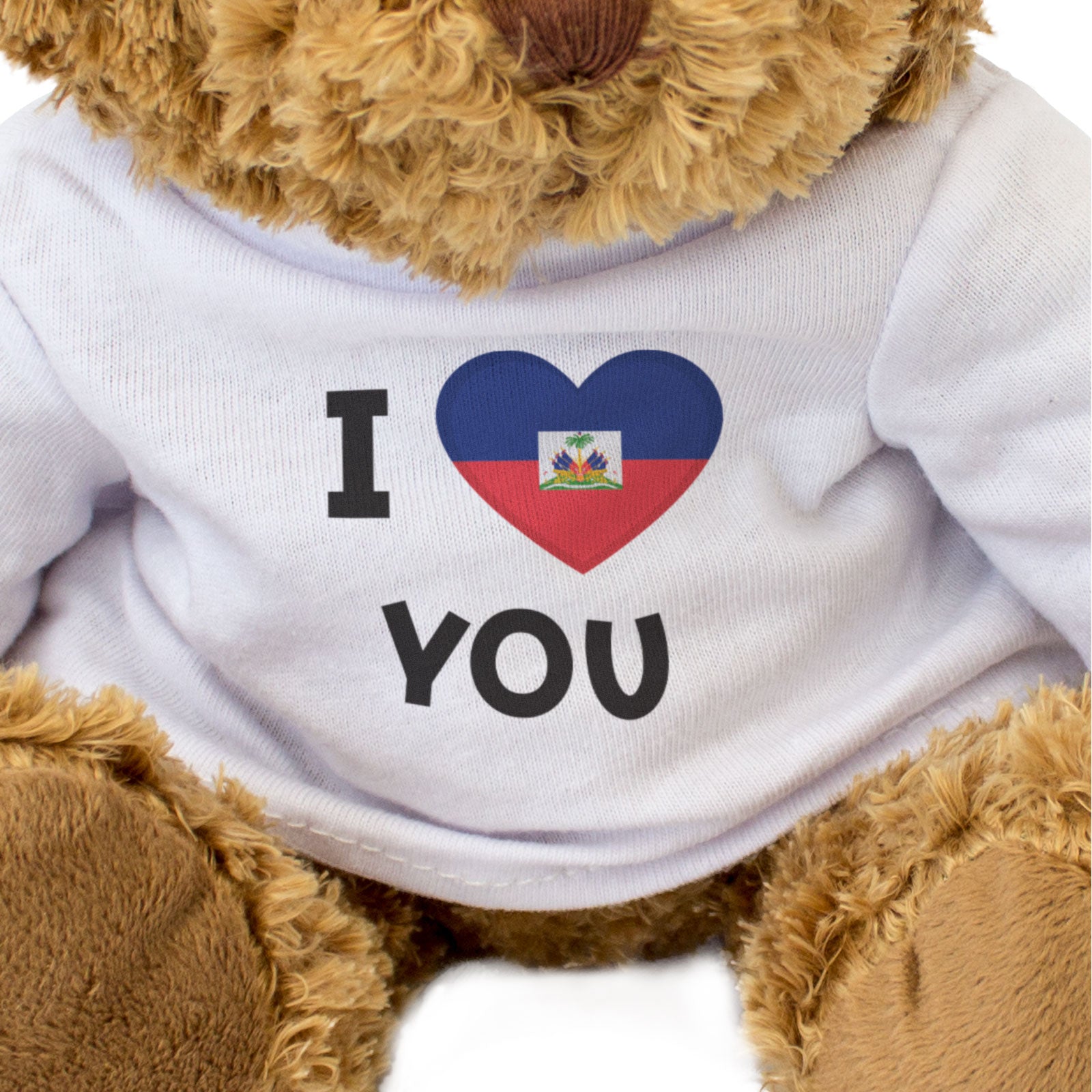 I LOVE YOU (HAITI FLAG) - Teddy Bear - Cute - Haitian Romantic Gift Present