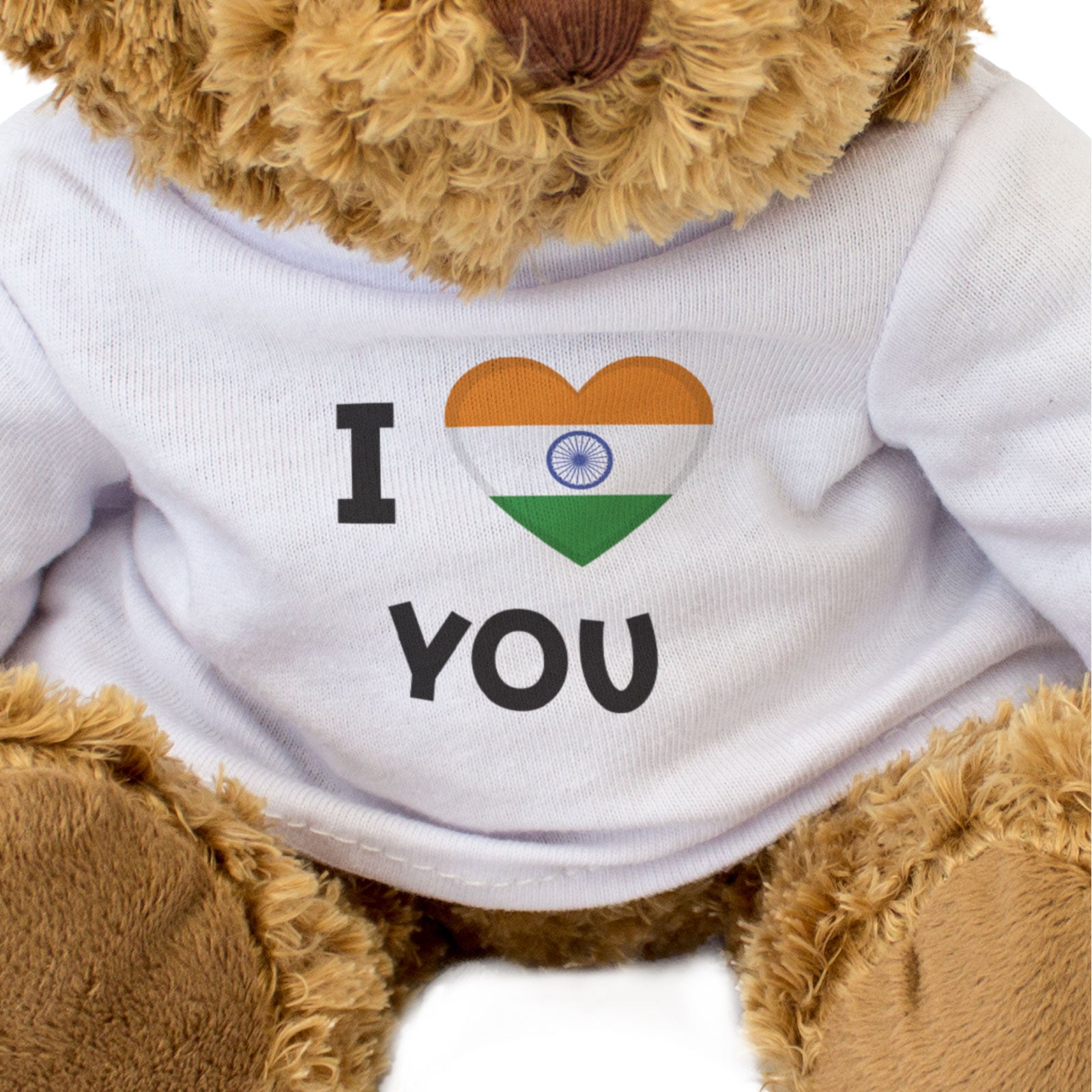 I LOVE YOU (INDIAN FLAG) - Teddy Bear - Cute - India Romantic Gift Present