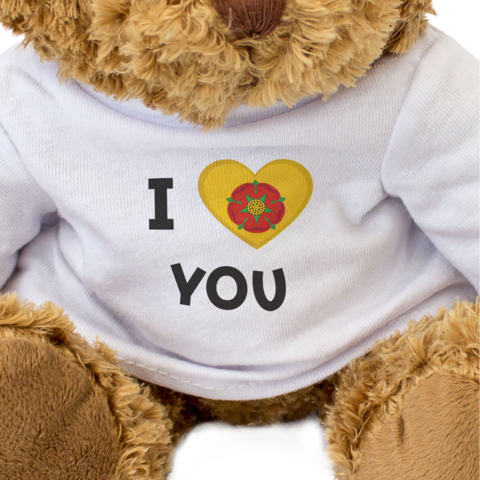 I LOVE YOU (LANCASHIRE FLAG) - Teddy Bear - Romantic Lancastrian Gift Present