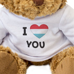 I LOVE YOU (LUXEMBOURG FLAG) - Teddy Bear - Cute - Romantic Gift Present