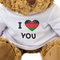 I LOVE YOU (MALAWI FLAG) - Teddy Bear - Cute - Malawian Romantic Gift Present