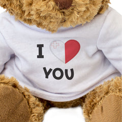 I LOVE YOU (MALTESE FLAG) - Teddy Bear - Cute - Romantic Malta Gift Present