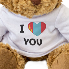 I LOVE YOU (MONGOLIAN FLAG) - Teddy Bear - Cute - Mongolia Romantic Gift Present