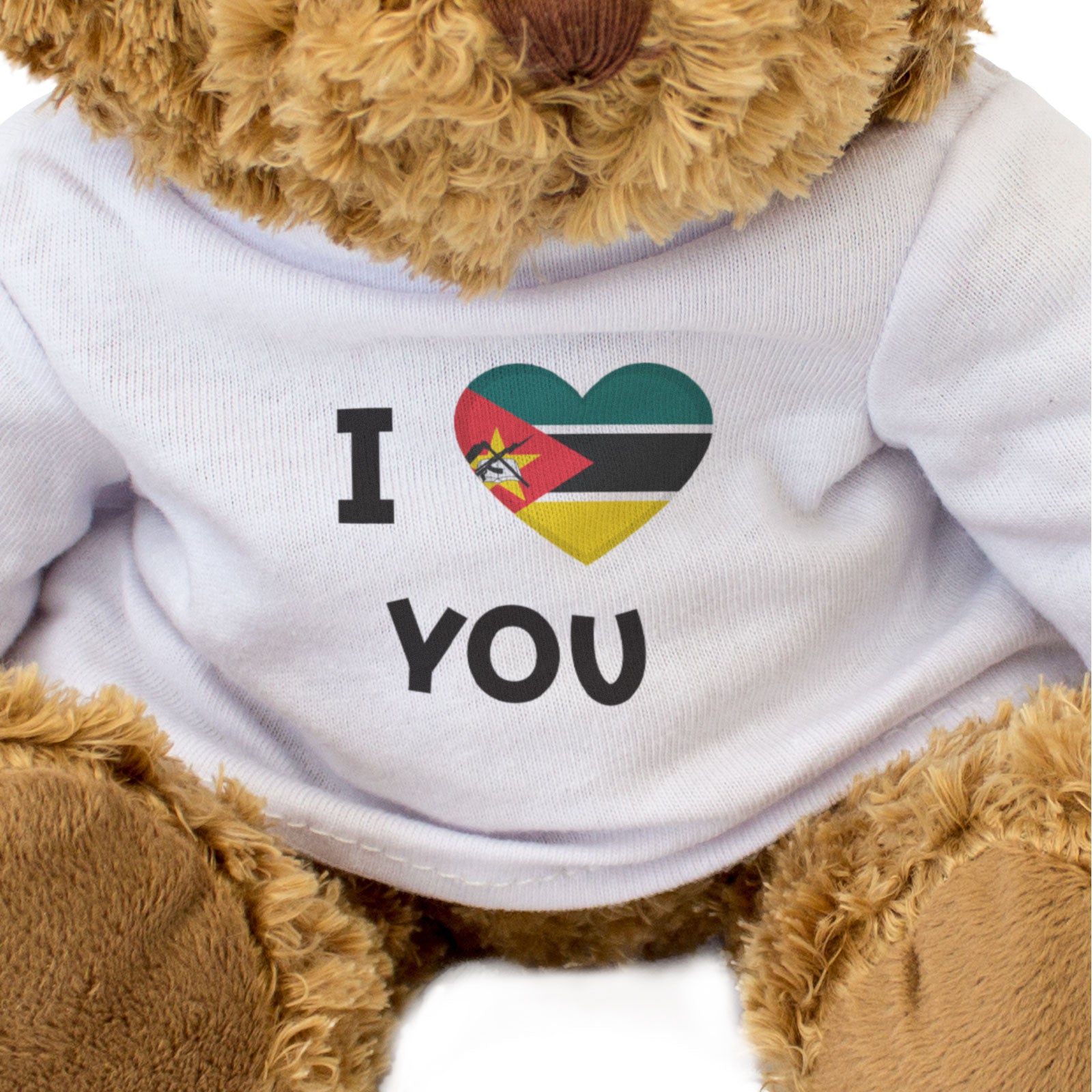 I LOVE YOU (MOZAMBIQUE FLAG) - Teddy Bear - Cute - Romantic Gift Present