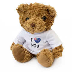 I LOVE YOU (NEW ZEALAND FLAG) - Teddy Bear - Cute - Romantic Kiwi Gift Present