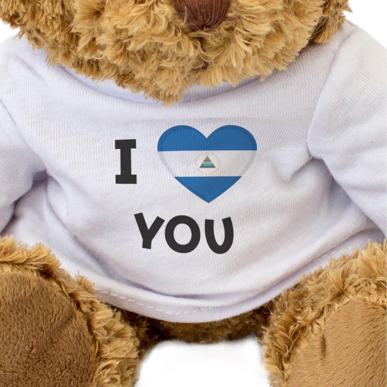 I LOVE YOU (NICARAGUA FLAG) - Teddy Bear - Nicaragua Romantic Gift Present