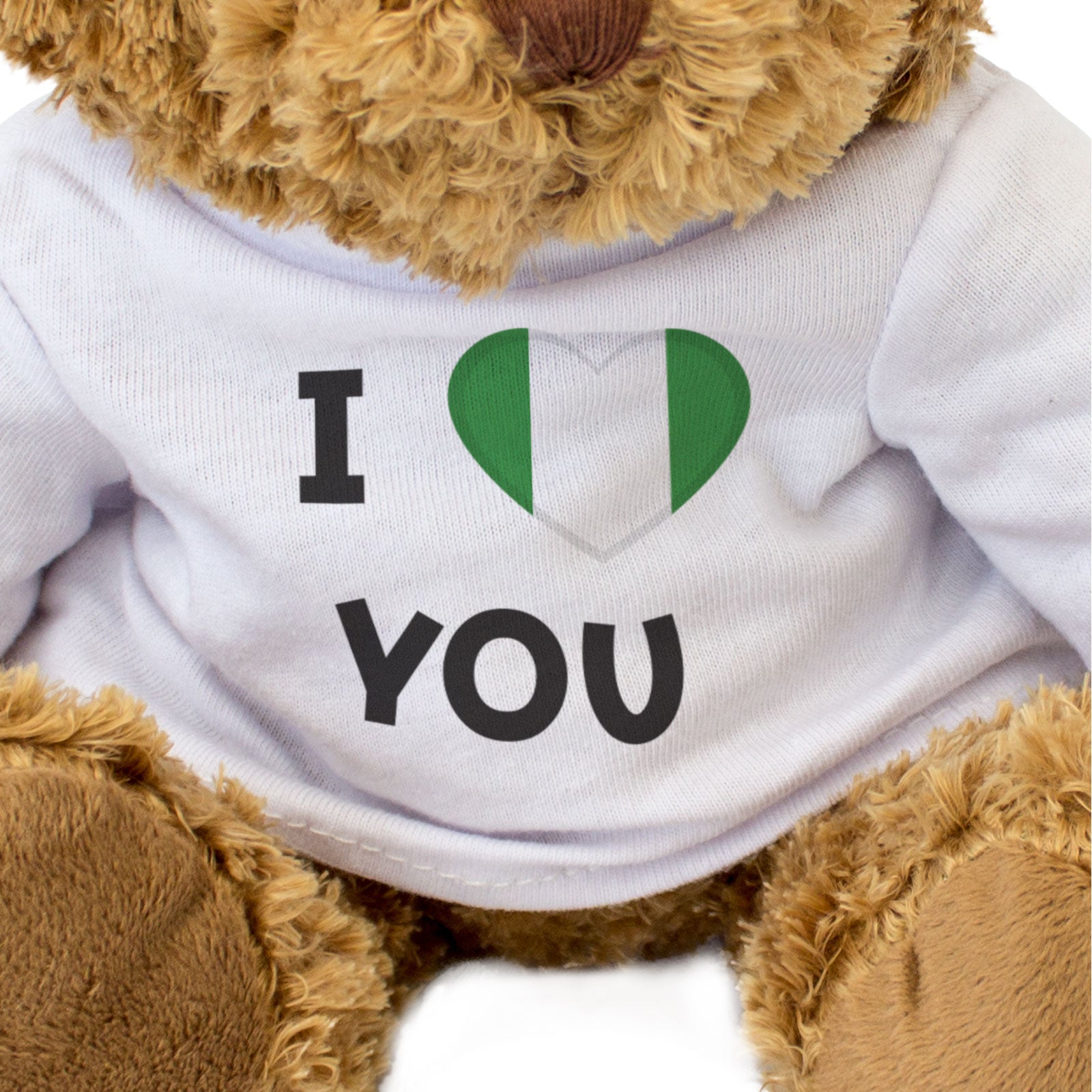 I LOVE YOU (NIGERIAN FLAG) - Teddy Bear - Cute - Nigeria Romantic Gift Present