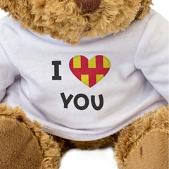 I LOVE YOU (NORTHUMBERLAND FLAG) - Teddy Bear - Cute - Romantic Gift Present