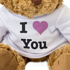 I LOVE YOU (PINK HEART) - Teddy Bear - Romantic Valentine's Day Gift Present