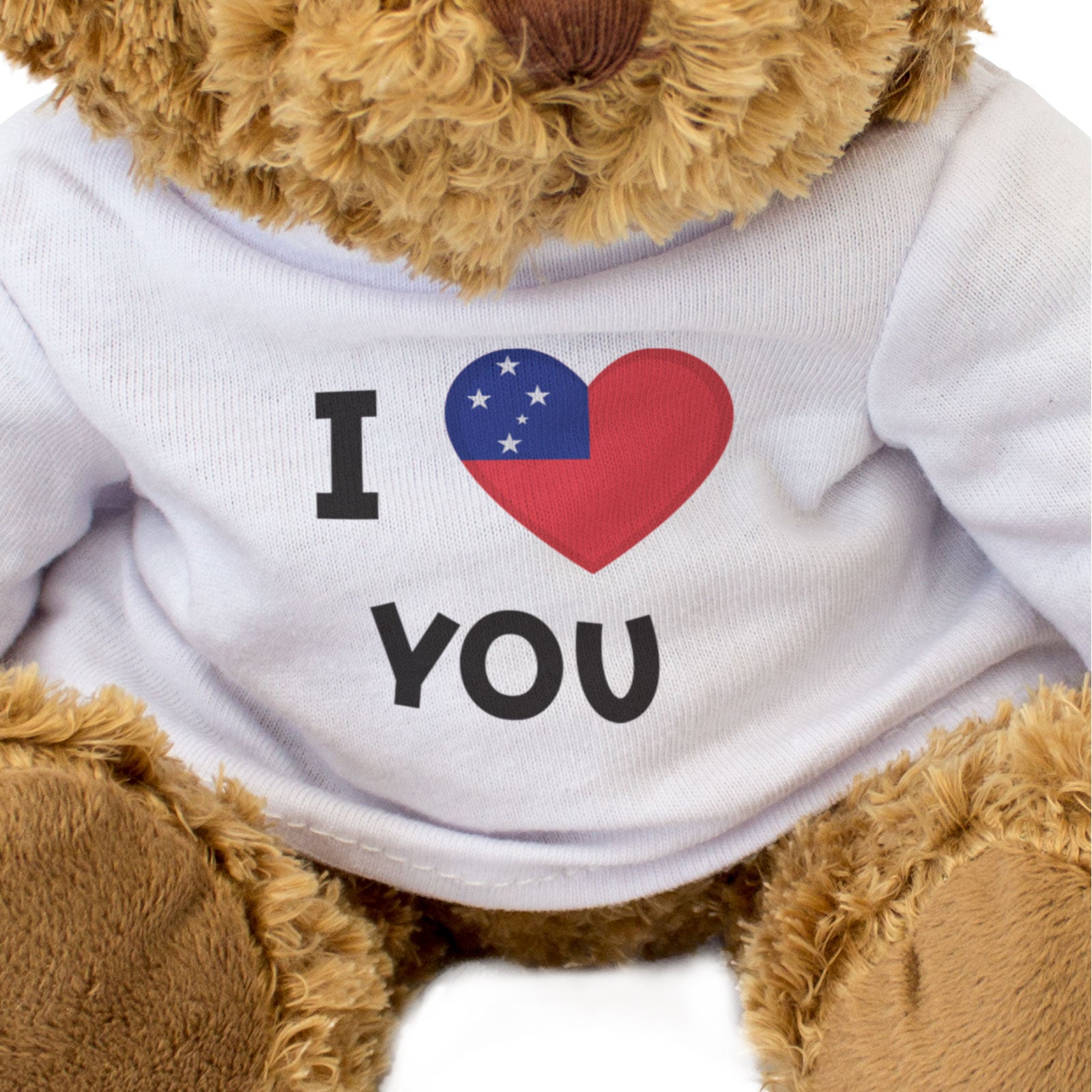I LOVE YOU (SAMOA FLAG) - Teddy Bear - Cute - Romantic Samoan Gift Present