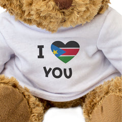 I LOVE YOU (SOUTH SUDAN FLAG) - Teddy Bear - Cute - Romantic Gift Present