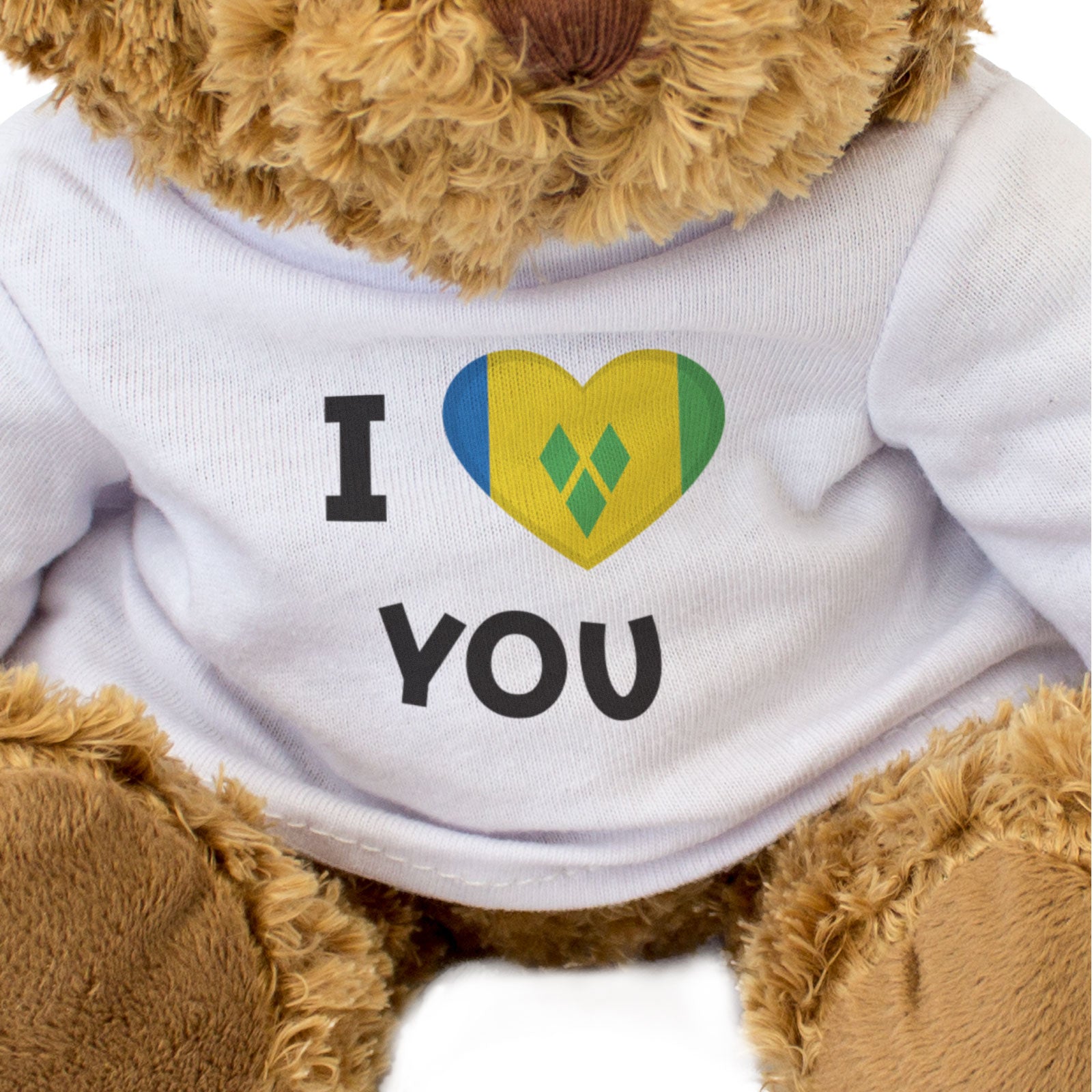 I LOVE YOU (ST VINCENT FLAG) - Teddy Bear - Cute - Romantic Gift Present