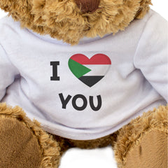 I LOVE YOU (SUDAN FLAG) - Teddy Bear - Cute - Sudanese Romantic Gift Present