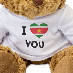 I LOVE YOU (SURINAME FLAG) - Teddy Bear - Cute Cuddly - Romantic Gift Present
