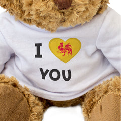 I LOVE YOU (WALLONIA FLAG) - Teddy Bear - Cute - Romantic Belgium Gift Present