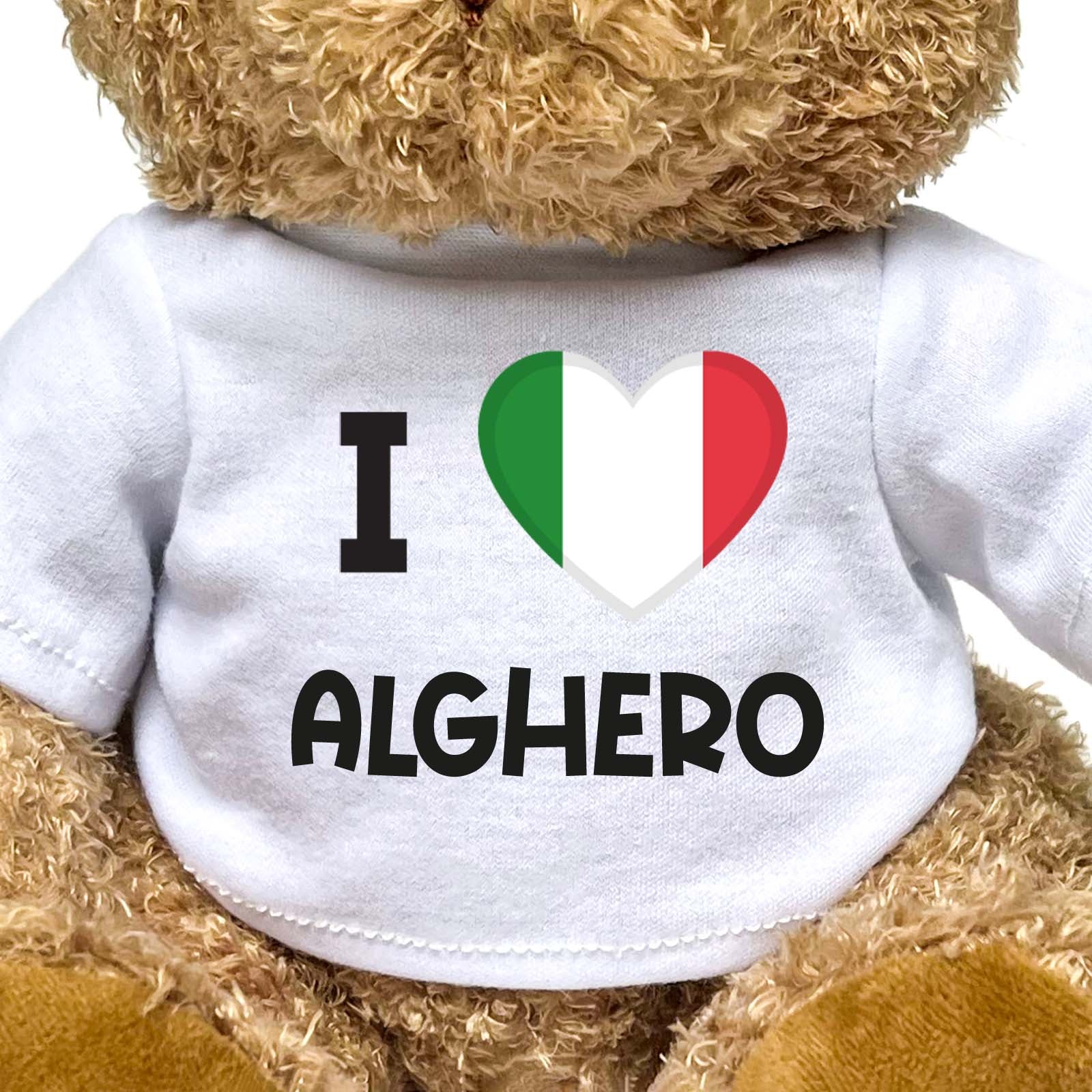 I LOVE ALGHERO (ITALY FLAG) - Teddy Bear - Funny Souvenir Gift Present - Image 2