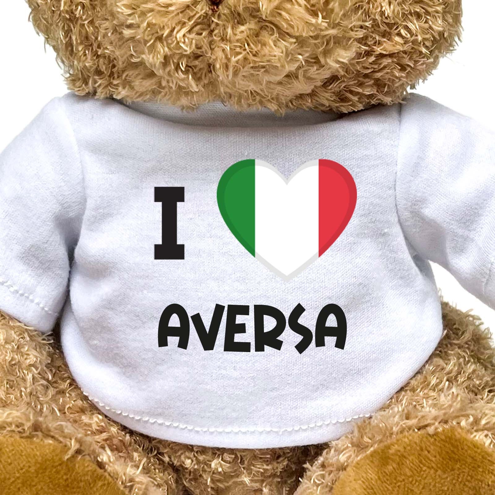 I LOVE AVERSA (ITALY FLAG) - Teddy Bear - Funny Souvenir Gift Present - Image 2