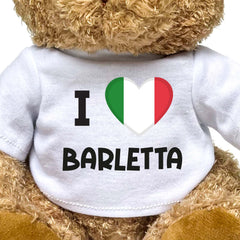 I LOVE BARLETTA (ITALY FLAG) - Teddy Bear - Funny Souvenir Gift Present - Image 2