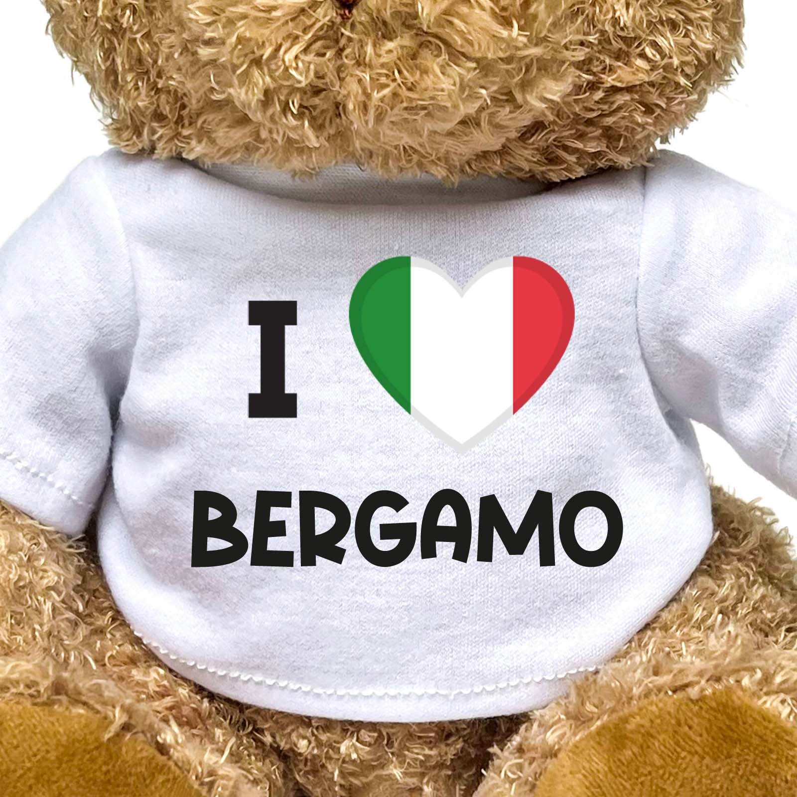 I LOVE BERGAMO (ITALY FLAG) - Teddy Bear - Funny Souvenir Gift Present - Image 2