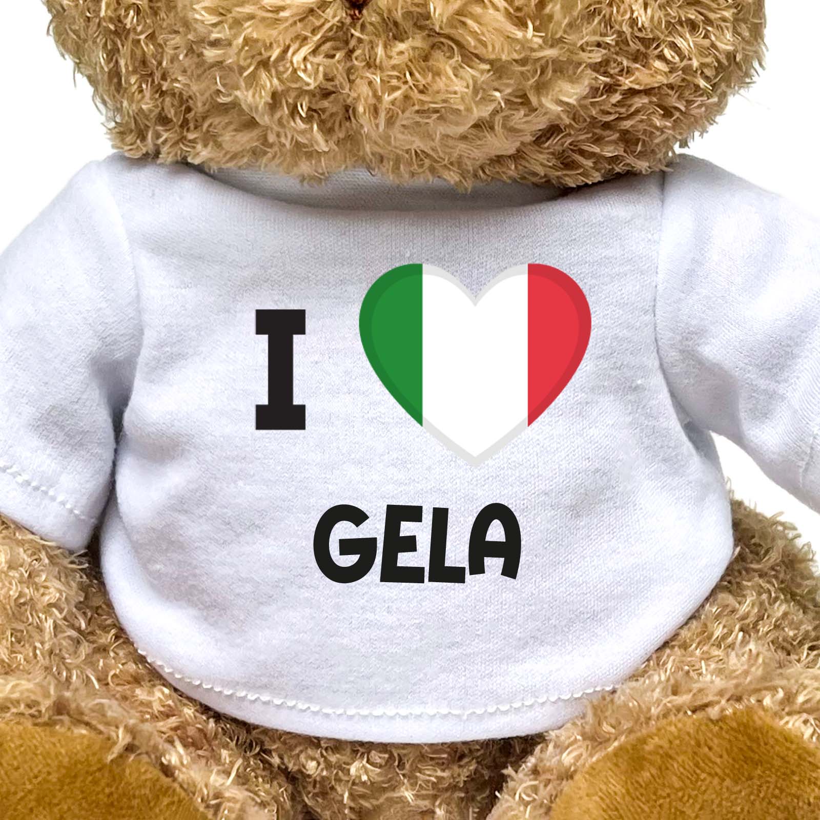 I LOVE GELA (ITALY FLAG) - Teddy Bear - Funny Souvenir Gift Present - Image 2